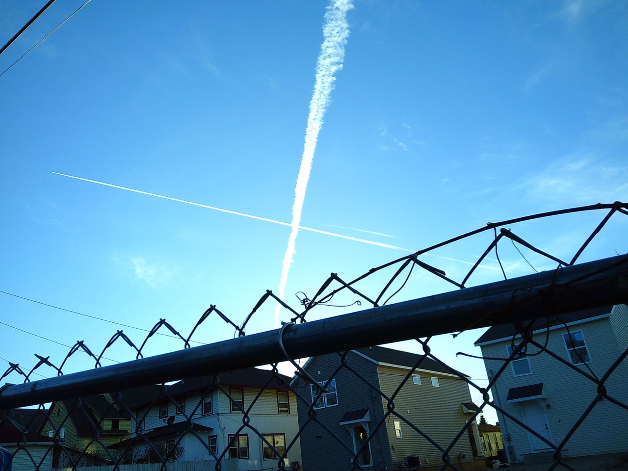 Looking at the planes in the sky.